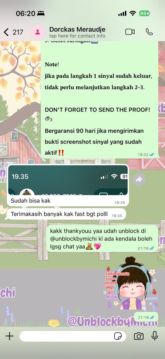 fireywork's tweet photo. Guys aku rekomendasi unblock imei 100 rb ajaa cuma di ka michi!! Fast proses, full garansi dan tentunya bisa pay akhir✨ 
Kontak dan testimoni disini yaa

 wa : https://t.co/1dXWjtxmi0
testi : https://t.co/WnuCHPcdo6 https://t.co/ICH0N7U354