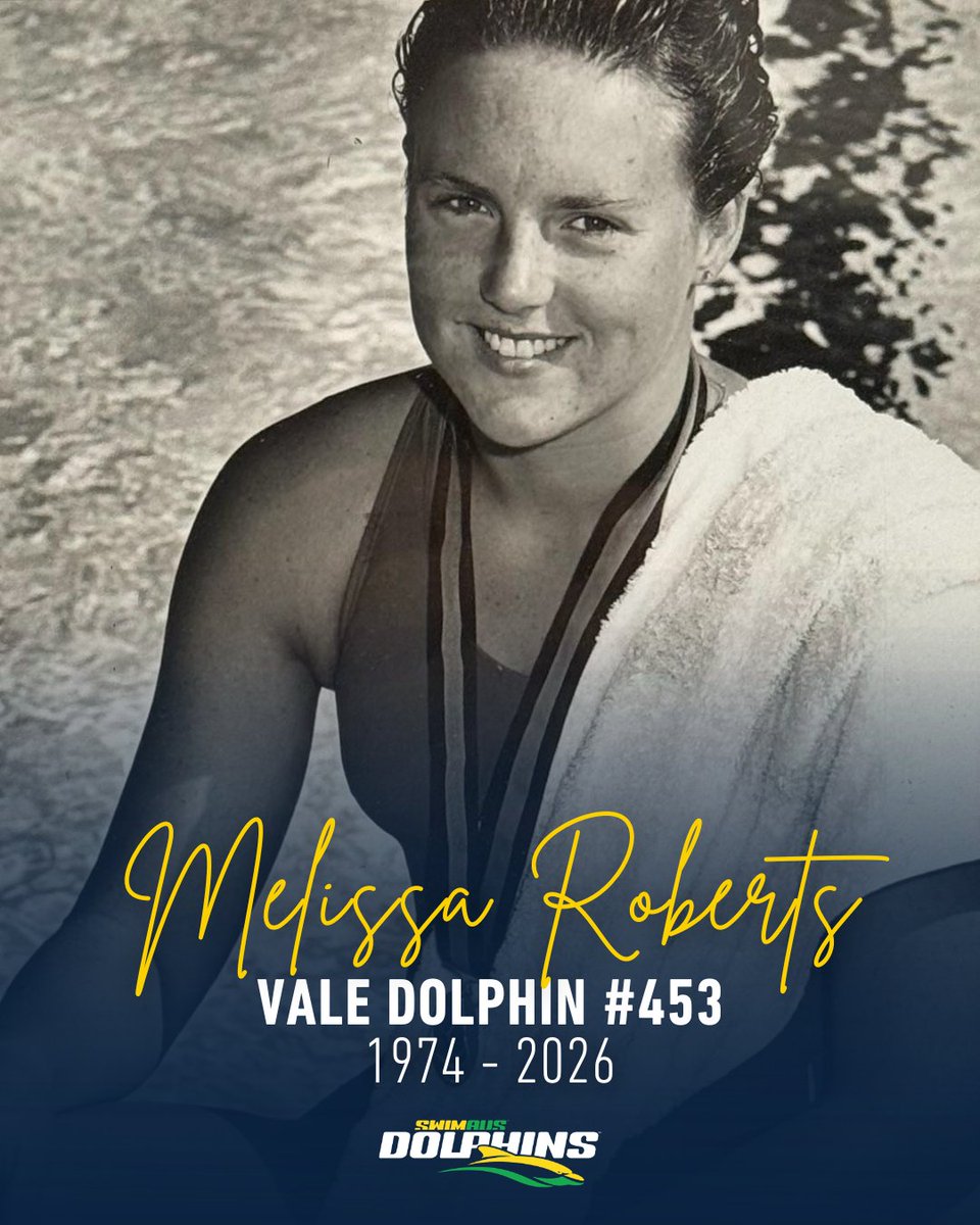 DolphinsAUS's tweet photo. 🕊️ R.I.P. Dolphin #453

World champion, devoted wife and inspirational friend to many, Melissa Roberts OAM was elite … and tough 💚💛 The 1994 25km FINA World Champion conquered multiple marathon swims across Australia and around the world.

She faced her greatest battle after being diagnosed with breast cancer in 2012.

Please join us in mourning the passing of a champion Dolphin who dedicated her life to swimming and whose ripples across the sport are still felt.

🔗 Read more here: https://t.co/lAW09MgrAX