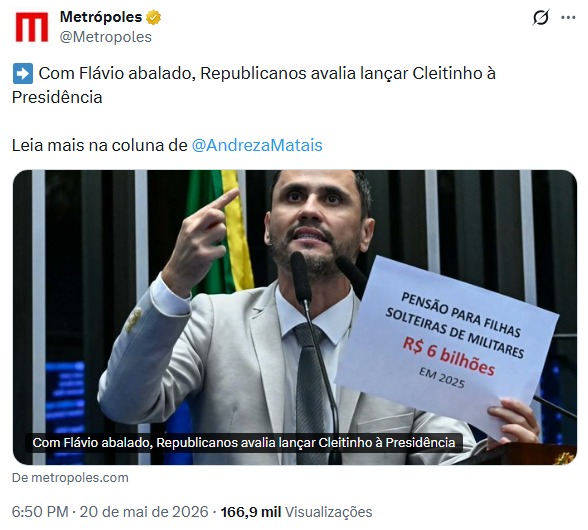 thomqrz's tweet photo. A ideia de lançar o teatral Cleitinho contra a dinastia Bolsonaro é um surto psiquiátrico de assessoria; é uma eutanásia política. É a genialidade moderna: quando o Titanic está afundando, em vez de consertar o casco, você contrata o bobo da corte para animar o naufrágio. https://t.co/ngwgHDU3a1