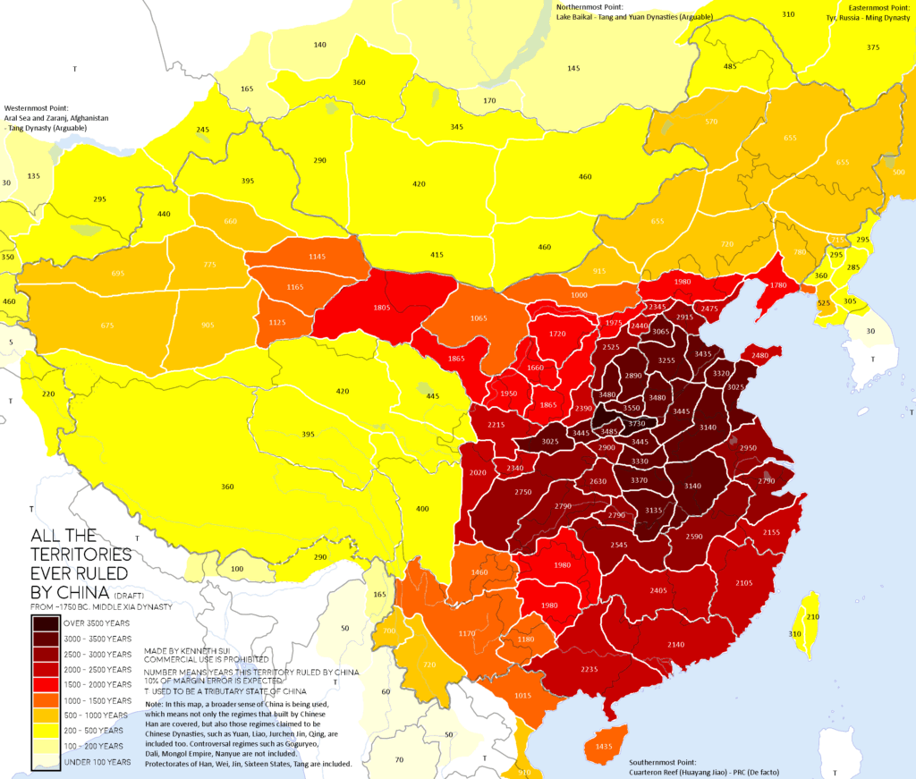 roblipinski's tweet photo. China 中国 throughout history vs regional topography

The Tibetan Plateau has notably shaped Chinese expansion

The state structures have almost invariably been in the east. Most westward pushes had to fit into the narrow Hexi Corridor and spill into the Tarim Basin https://t.co/uMcq52TcTq