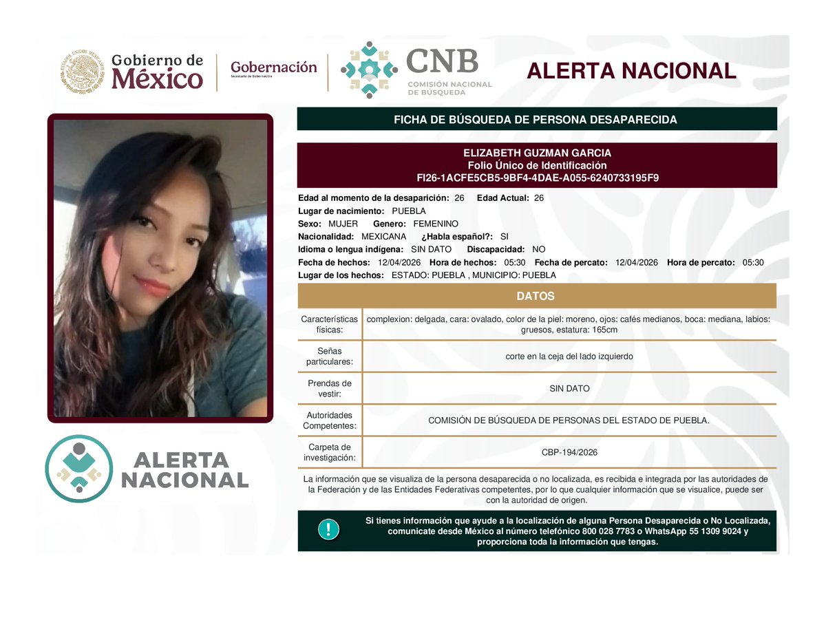 Comisión Nal. de Búsqueda Mx tweet media