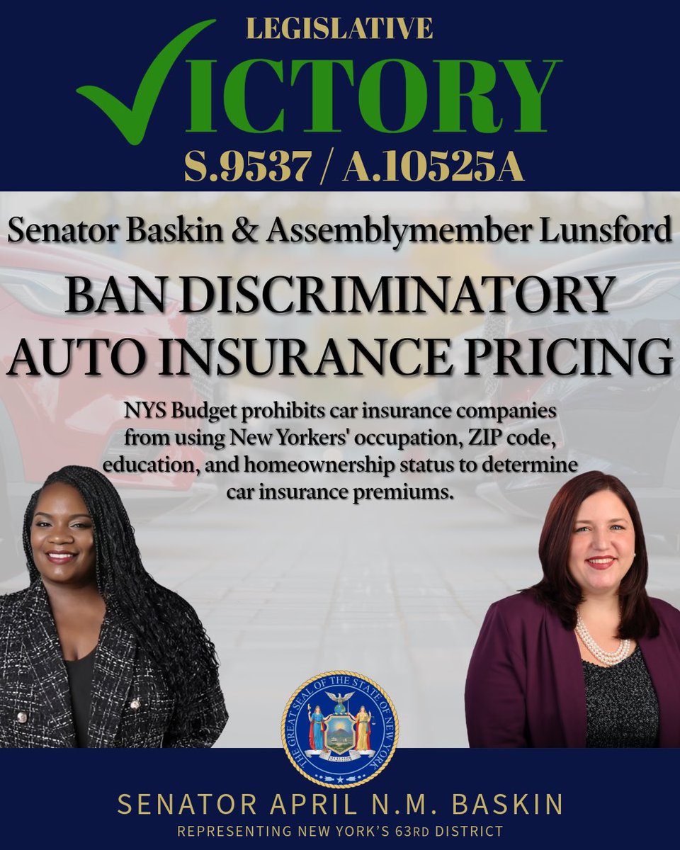 SenatorBaskin's tweet photo. Buffalo has a long history of redlining and discrimination — from housing inequities to environmental injustice. For years, insurers used ZIP codes, education, and employment status to charge higher rates in communities like mine. This year I fought to end that practice in NY. https://t.co/r4FOB9x6Gu