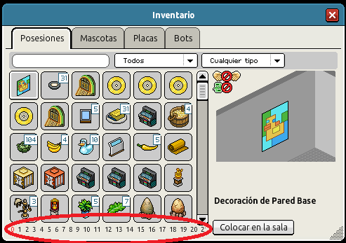 JavidsrES's tweet photo. @Habbo Since the latest update, inventory pages can no longer be dragged sideways. Before, if you had many inventory pages, you could drag left/right to access pages not visible on screen. Now it’s impossible to access pages higher than 21 because the page bar no longer scrolls. https://t.co/XegQfWt1kl