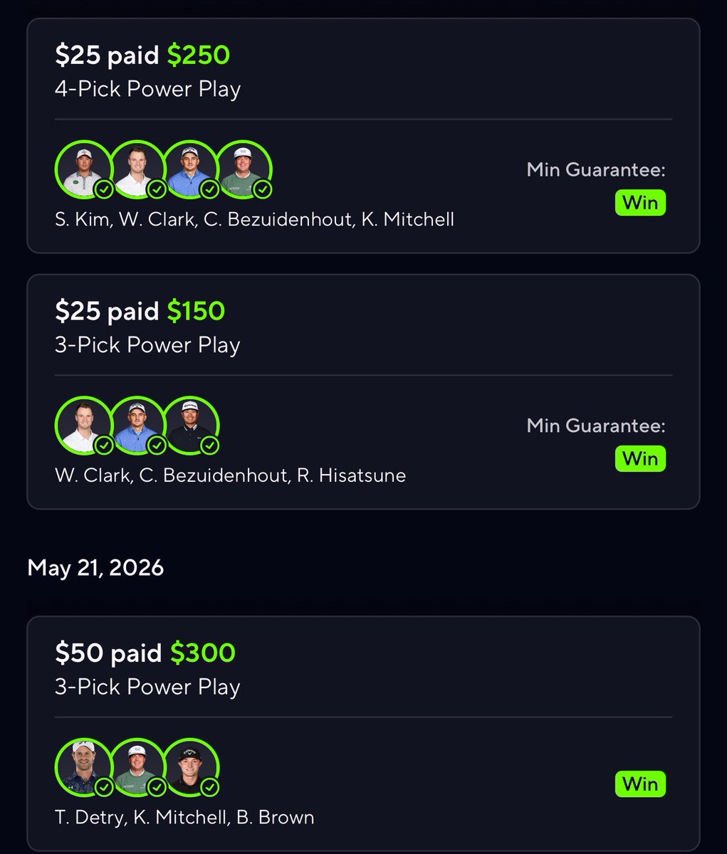 1timeesports's tweet photo. Prophet just went absolutely fucking insane 🧞

12-0 sweep. $225 → $2,425. +48.75U on golf 🧹

✅ Keith Mitchell > Vince Whaley
✅ Si Woo Kim > Karl Villips
✅ Wyndham Clark > Adam Hadwin
✅ Jordan Spieth > Will Gordon
✅ Christiaan Bezuidenhout u69
✅ Christiaan Bezuidenhout > Zac Blair
✅ Keith Mitchell u68.5
✅ Michael Thorbjornsen u68.5
✅ Hao-Tong Li u69
✅ Thomas Detry u68.5
✅ Ryo Hisatune u68.5
✅ Blades Brown u69

12 picks. 12 cashes. Zero losses.

This is what happens when the reads are locked in 🔒

Tap in or keep watching from shore 🧞

Link below 👇