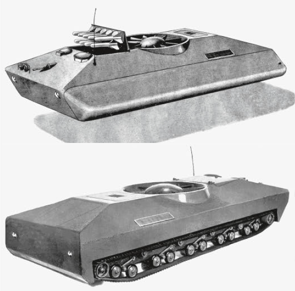 yukuzhelev's tweet photo. Strange but real projects  

Hover tank destroyer MVP Skh-10 (МВП Сх-10), USSR 1959 https://t.co/9xUAjiIDQm