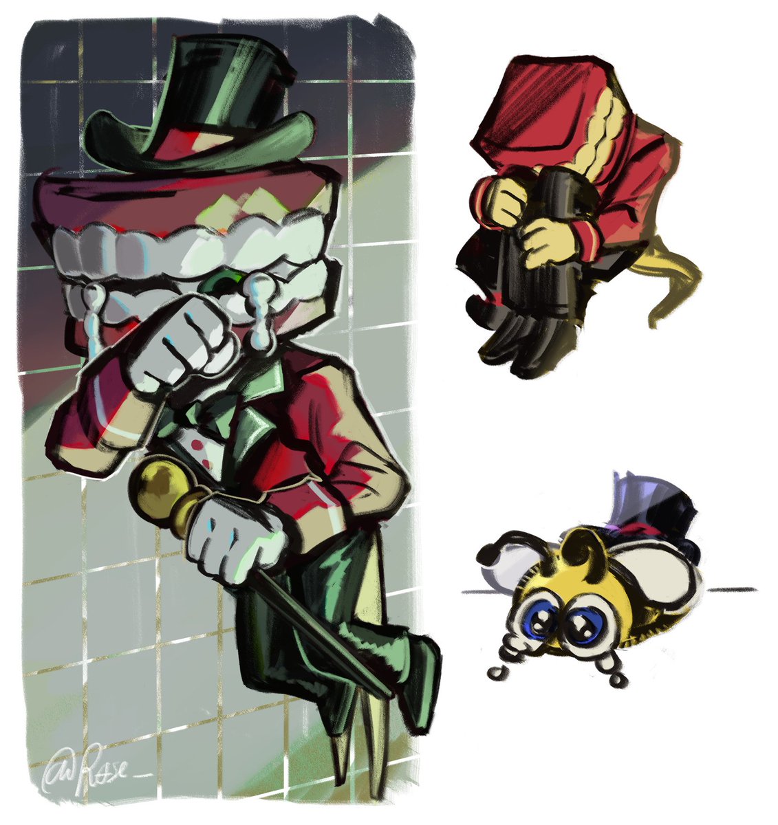 Ackrose__'s tweet photo. Sad Caine doodles..
#tadc #caine https://t.co/mHCLCSgihV
