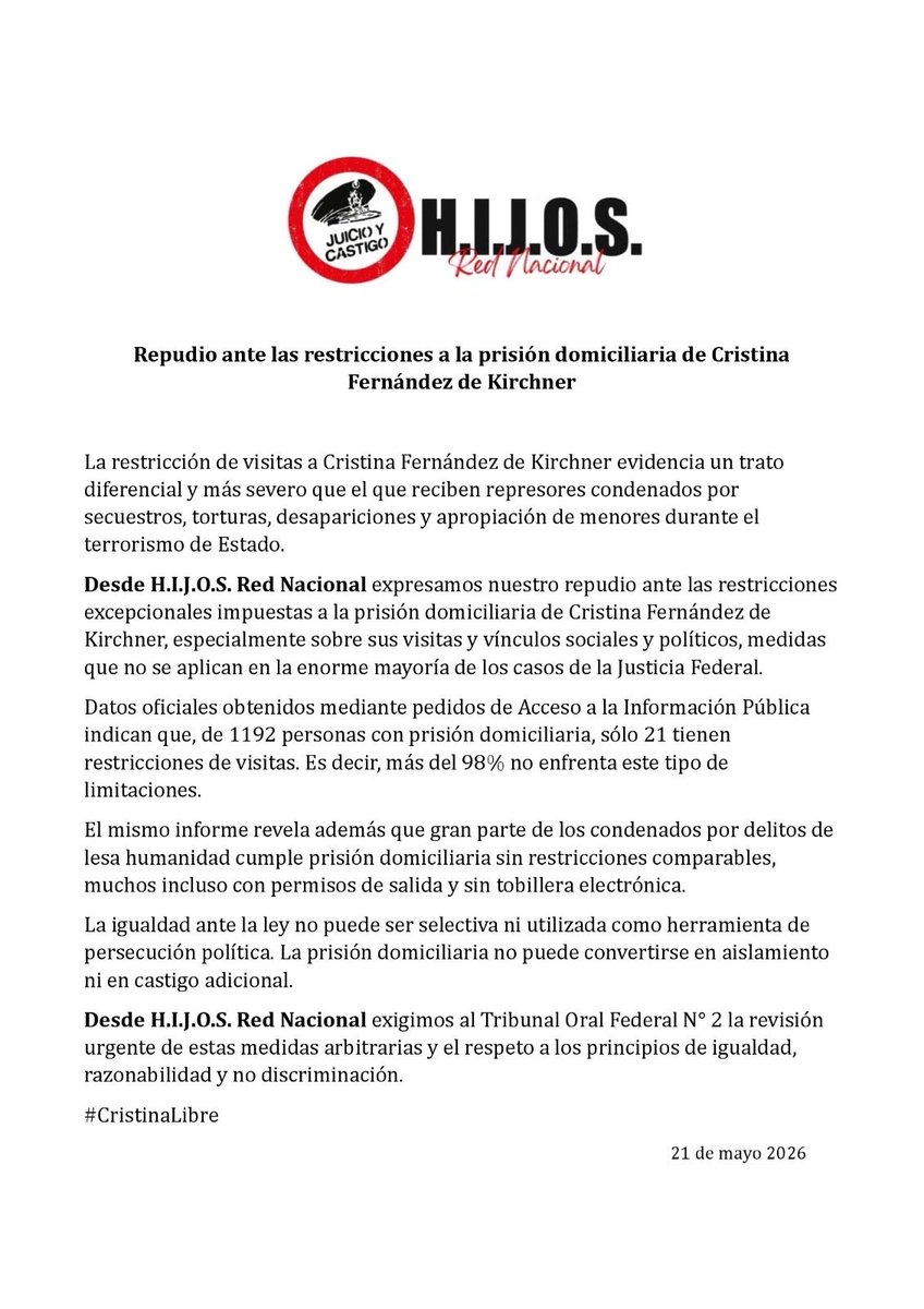 H.I.J.O.S. La Plata tweet media