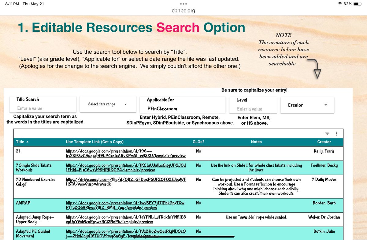 foes4sports's tweet photo. A1) If you go to https://t.co/3DQMbxAtzo and scroll to the “Search option and type “PEinClassroom” for the “Applicable For””. 
186 resources!
#PhysEd #HealthEd https://t.co/My2wW81spV