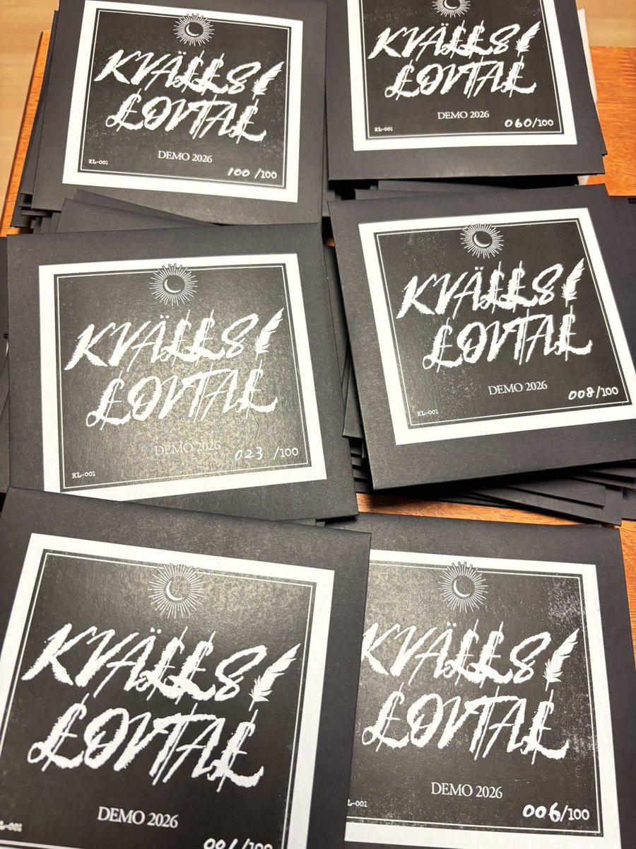 1987_AYM's tweet photo. 本日、Kvälls lovtal DEMO CDリリース‼︎

🐦‍⬛KVÄLLS LOVTAL  DEMO 2026🐦‍⬛

〈お取り扱いショップ・ディストロ〉
＋Record shop BASE
＋RECORD BOY
＋RECORD A-Z
＋VOX POPULI
＋Record KNOX
＋PUNK AND DESTROY
＋VORTEX
＋WATERSLIDE RECORD https://t.co/2YXvvEDKrn