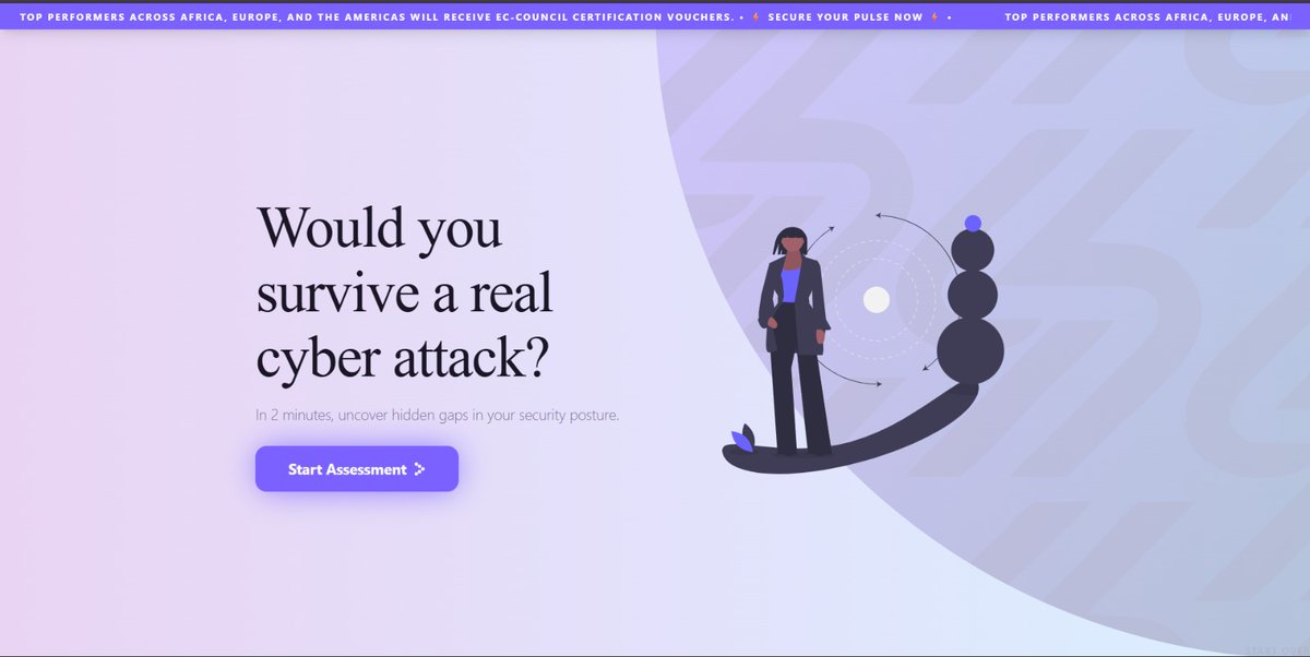 SuwebatuAB's tweet photo. Your security feels solid , but would it hold up under a real attack? 

 Top performers across Africa, Europe, and the Americas earn EC-Council certification vouchers. The question isn't if — it's are you ready?
#CyberPulse #CybersecurityNigeria #SecureYourBusiness #Suwebatu https://t.co/8QPUCN00Yn