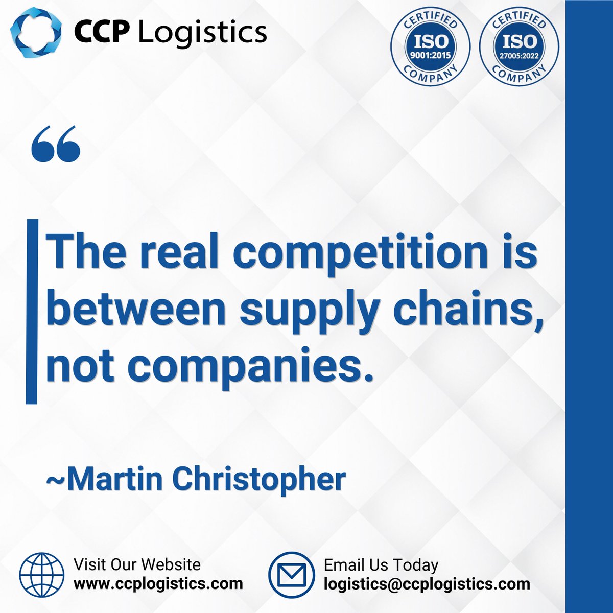 CCPKSA's tweet photo. CCP Logistics deliver highly flexible services through partnerships with leading carriers, as well as easy visibility and monitoring of cargo movement via our online customer portal.

🗣 Learn more...
💻 https://t.co/jrsQ0sJoaC

⁣⁣⁣⁣⁣⁣⁣⁣#ColdChain #SupplyChain #Pharma https://t.co/Nh1HJOAtYP