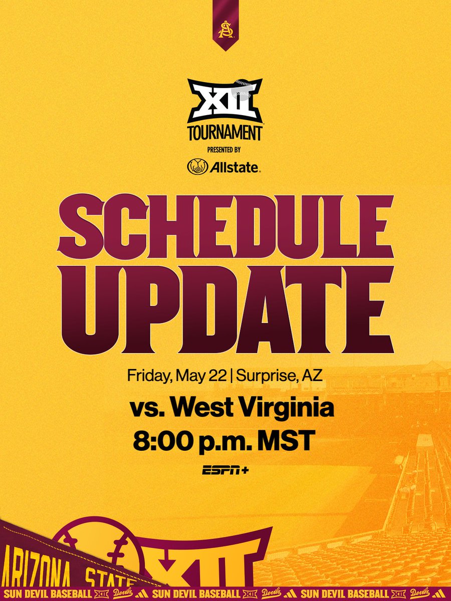 ASU_Baseball's tweet photo. The Sun Devils will take on the Mountaineers tomorrow night in the semifinals 😈 https://t.co/u3AIdbhKoM