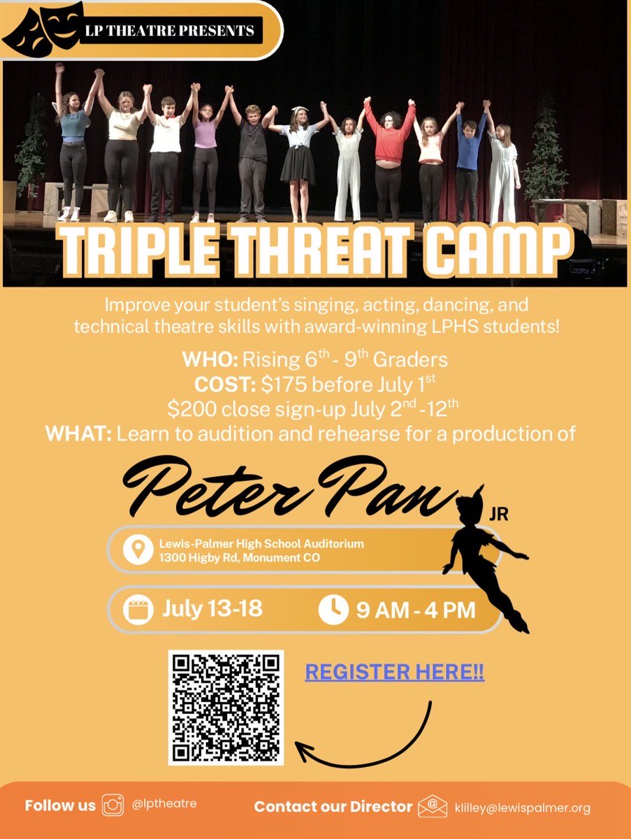 LPHSTheatre's tweet photo. Looking for a fun summer camp. Check out the LP Theatre camp at LPHS! #d38 https://t.co/tLpfesYJwT