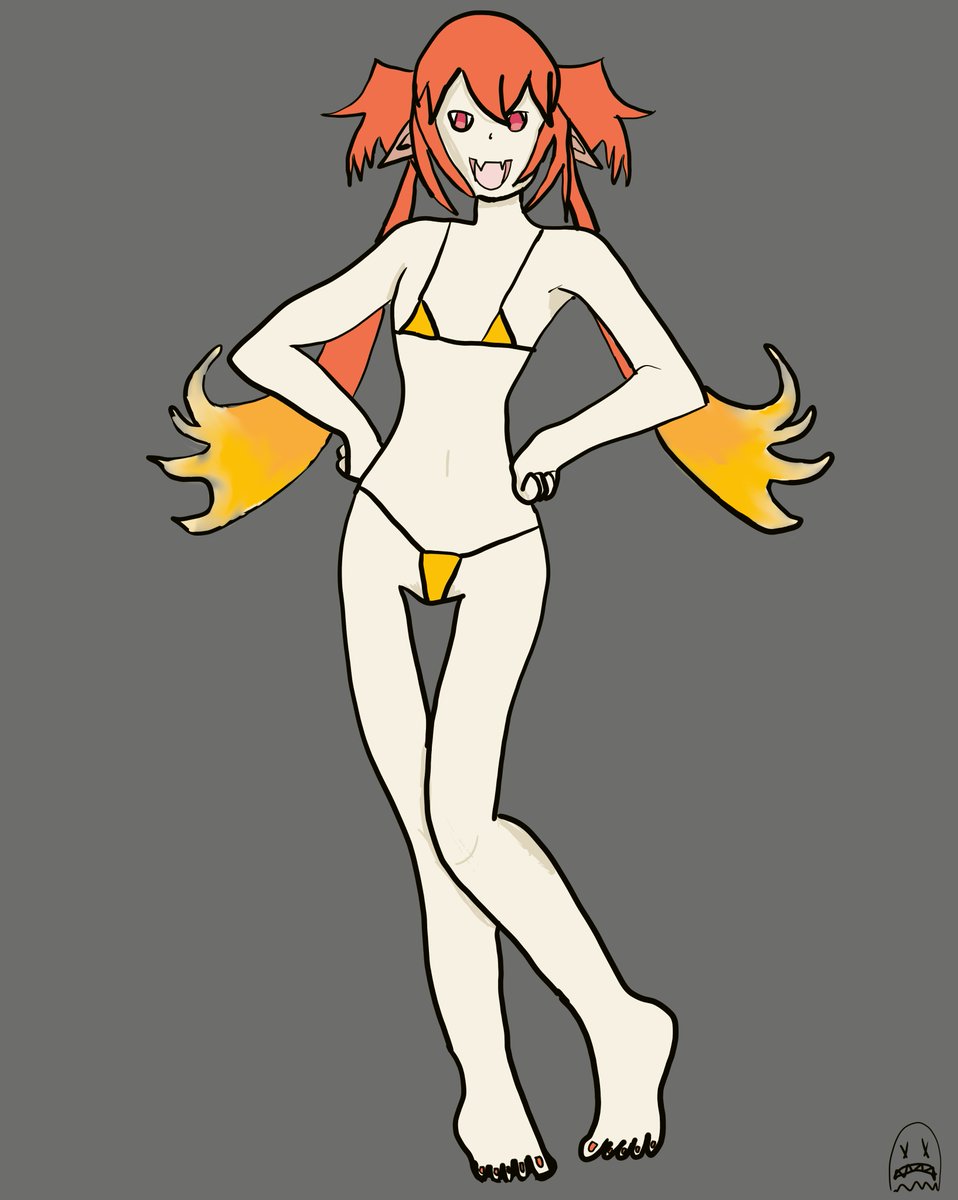 Ghost934626's tweet photo. So Enya told a story about wearing a string Bikini, so I had to draw it. #Crayonya https://t.co/JCl9T7fISt