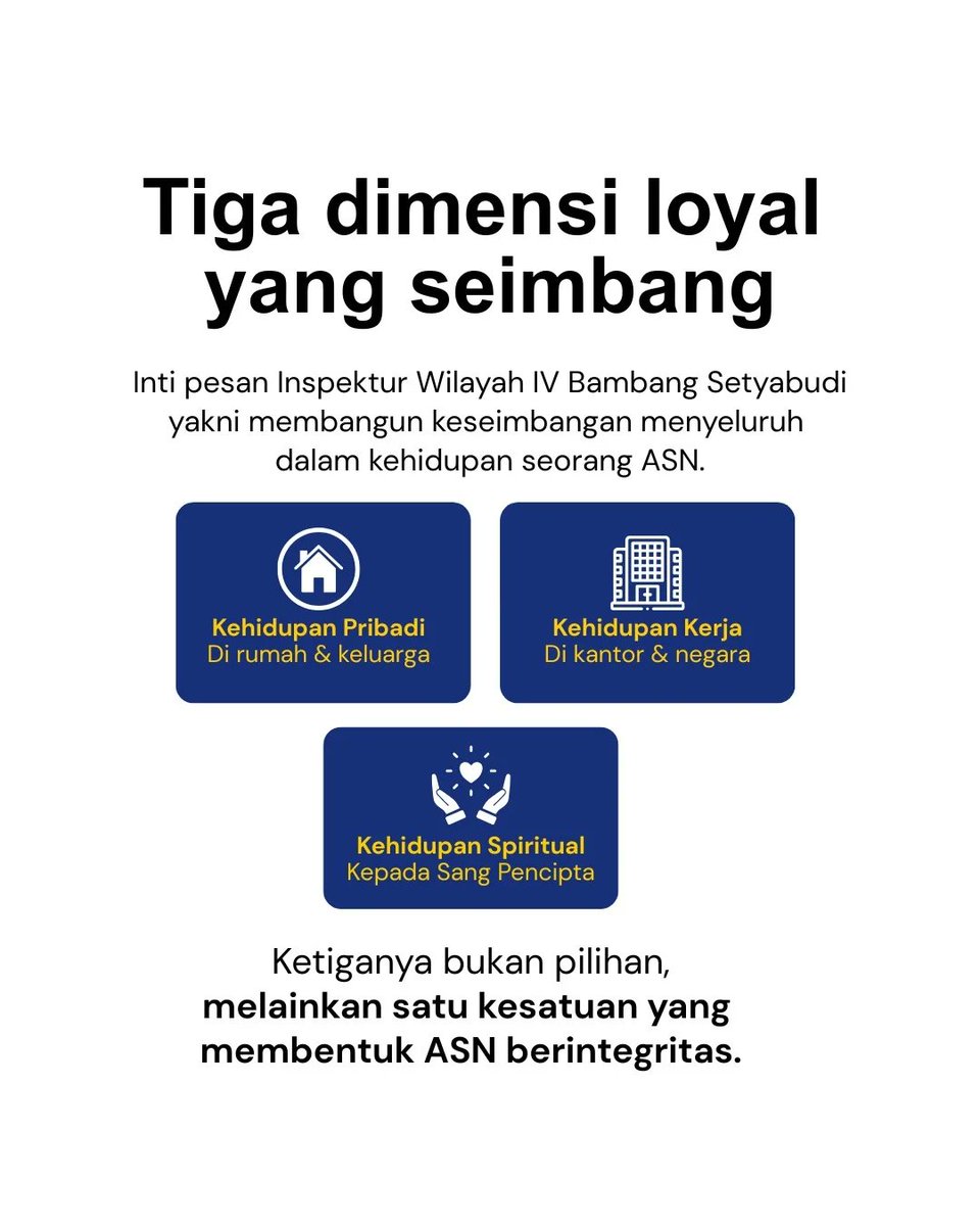 bhpsemarang's tweet photo. Sebagai Insan Pengayoman dan ASN, loyalitas kepada negara memang menjadi kewajiban mutlak. Namun, loyalitas yang sehat ternyata memiliki batasan dan fondasi yang sangat penting untuk kita pahami bersama.

#KementerianHukum #LayananHukumMakinMudah #BHPSemarang https://t.co/NUChHEsWCp