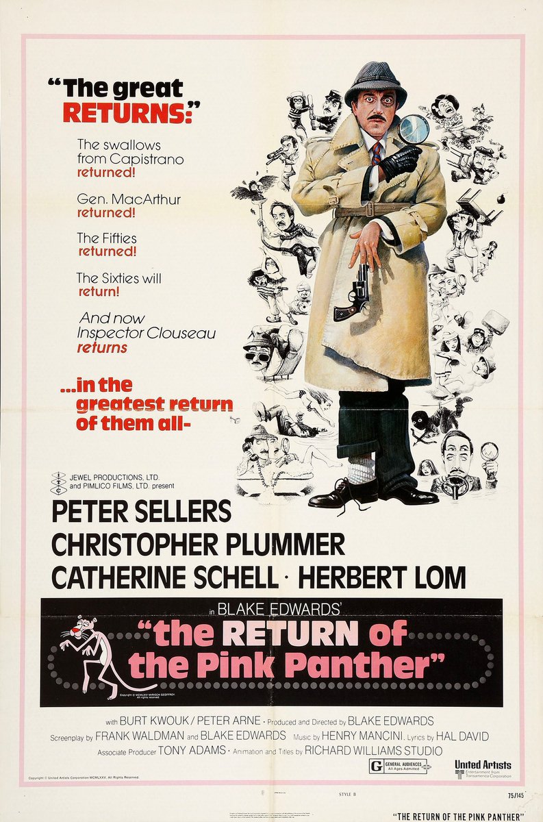 FilmNewsNos's tweet photo. 🎬MOVIE HISTORY: 51 years ago today, May 21, 1975 the movie 'The Return of the Pink Panther' opened in theaters!

#PeterSellers #ChristopherPlummer #CatherineSchell #HerbertLom #BurtKwouk #PeterArne #PeterJeffrey #GregoireAslan #DavidLodge #GrahamStark #EricPohlmann #BlakeEdwards https://t.co/TQ0Rbkw3Dv