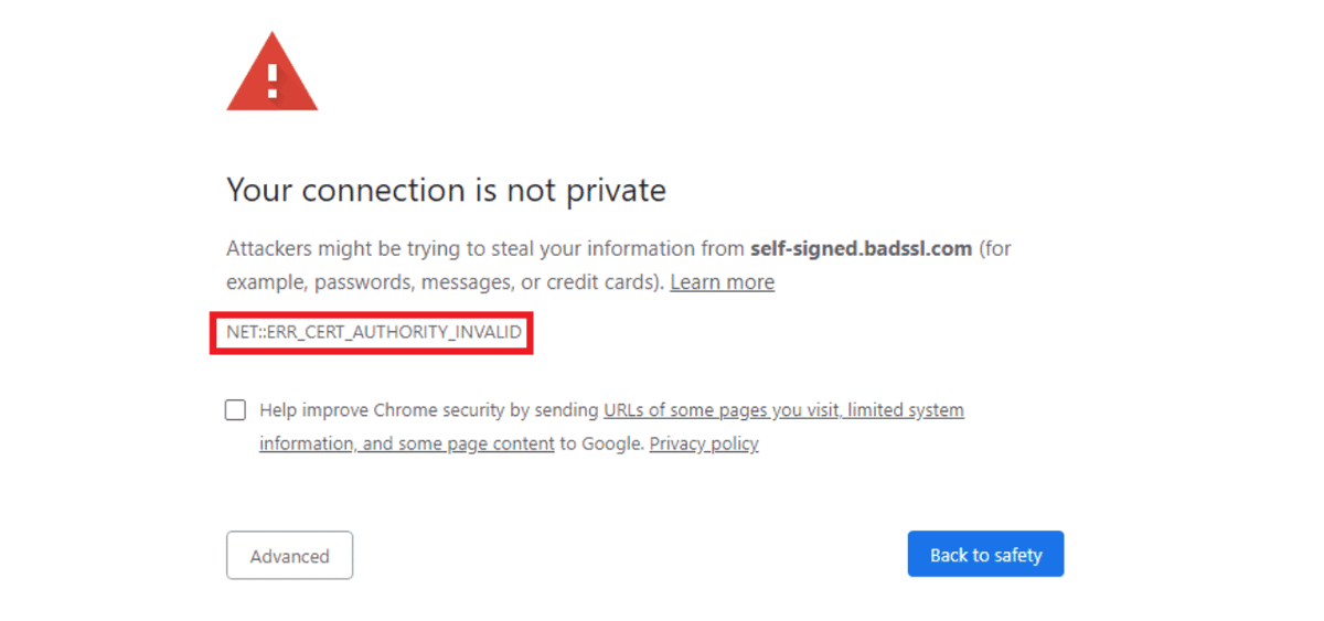 WeSSLInsights's tweet photo. 🔒 Fix NET ERR CERT AUTHORITY INVALID Error in Chrome - Full Guide

✅ This Chrome SSL error kills visitor trust instantly - here is the exact fix to apply.

➡️ https://t.co/xHOg8bxtVQ

#ChromeError #SSL #CertError #WebSecurity #SSLInsights https://t.co/Wt2aX082Go