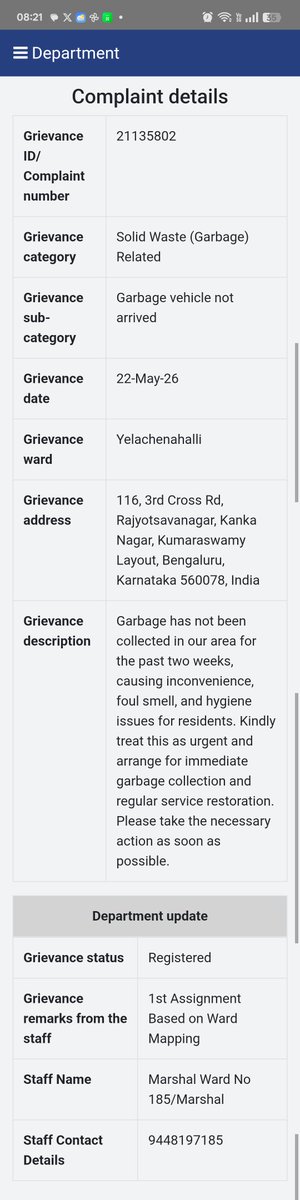 seeAzhar's tweet photo. No garbage collection in our area for the last 2 weeks. Waste is piling up and causing serious hygiene and public health issues for residents. Kindly take immediate action and restore regular garbage collection services ASAP
@GBA_office @GBAChiefComm @comm_blr_south @DKShivakumar https://t.co/6THSxvlY7Z