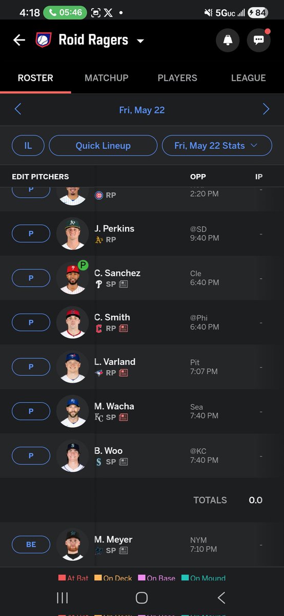 Droc008's tweet photo. @PitcherList 10 team 12 cat on ww Cole Ragans would you drop Bibee for him or my worst battery seem like I have enough SP to RP. ro be a contender in my league. https://t.co/FiBWM8VEVn