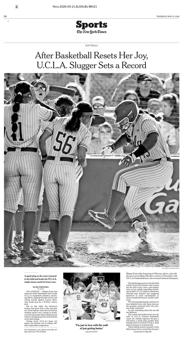 IraGorawara's tweet photo. My very first @nytimes sports front page story. 

Plus some absurdly cool art. Seeing my byline in the Times is and will always be surreal. But seeing it on a full sports front page stopped me in my tracks for a second.

Read if you haven’t: https://t.co/7GLNfsl9uP https://t.co/D3uCs9Ohy3