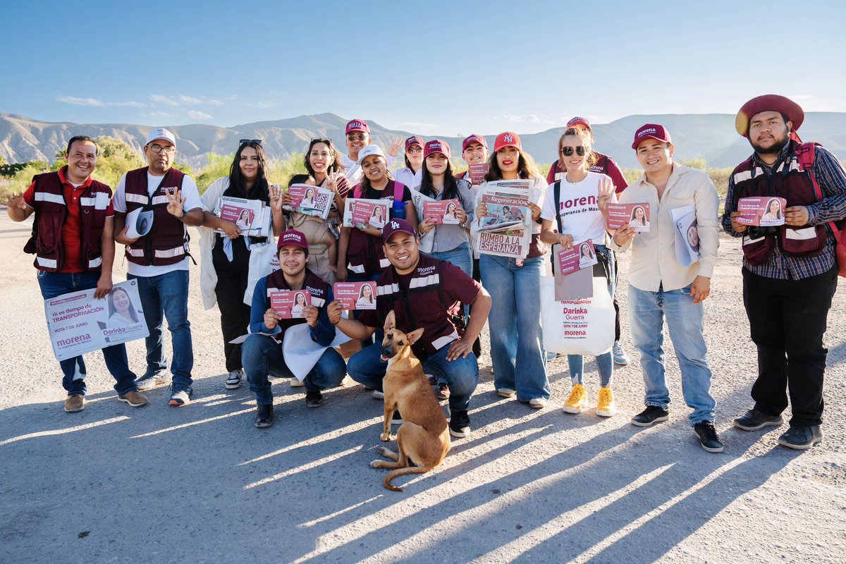 AaronEnrGar's tweet photo. Hoy la brigada de #JovenEsmorena nos unimos nuevamente al brigadeo casa por casa de nuestra candidata joven, Darinka Guerra , visitando en primera instancia la Colonia Ejidal y continuando con el brigadeo en el Ejido Nuevo Mieleras.

¡La juventud respalda este gran proyecto! https://t.co/izS3hyBJMR