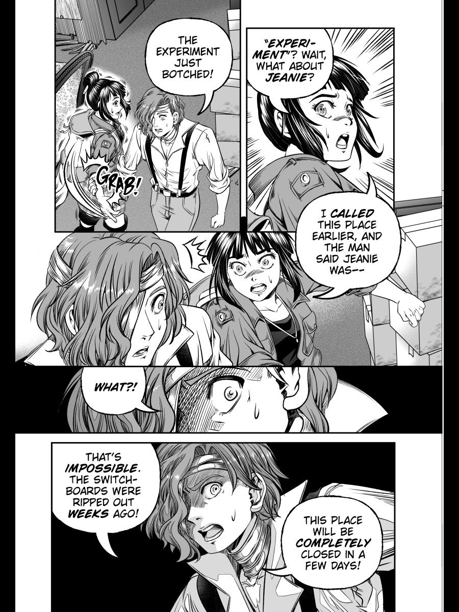 queeniechanhere's tweet photo. ‘Sunset Protocol’, chap1, p28-29.
Now the questions and intrigue can really start kicking into high gear. Not all is as it seems…
10 pages left to the end of Chapter 1!
#sunsetprotocol
#mangacreators https://t.co/ET1RxexriZ