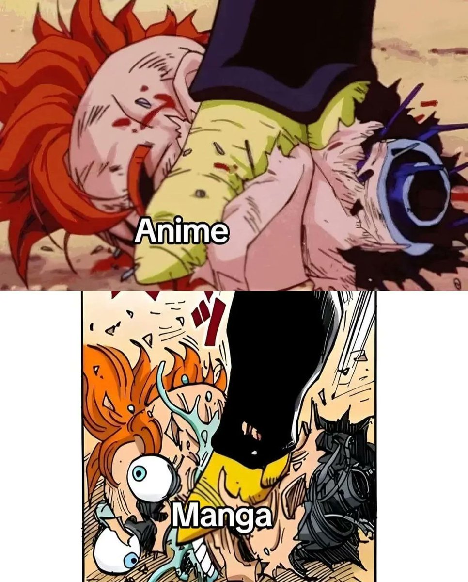 DBUpdated's tweet photo. 16's death in the anime compared to the manga https://t.co/sgBwUKLFJH