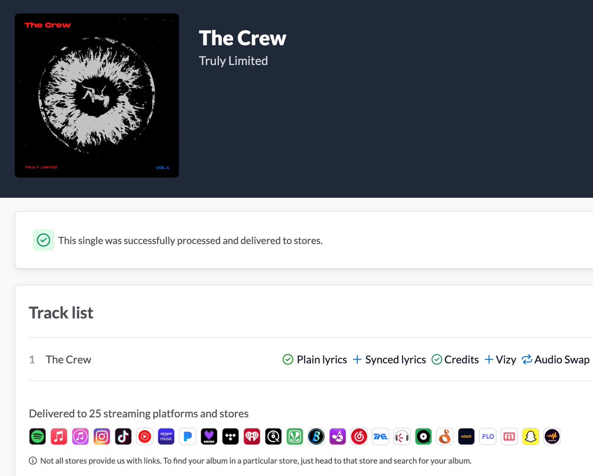 TrulyLimited's tweet photo. I’ve got a new single, “The Crew,” dropping tomorrow on all music streaming, followed by rollout details for my upcoming album. Check the link in bio.. https://t.co/MONtS1nJIb