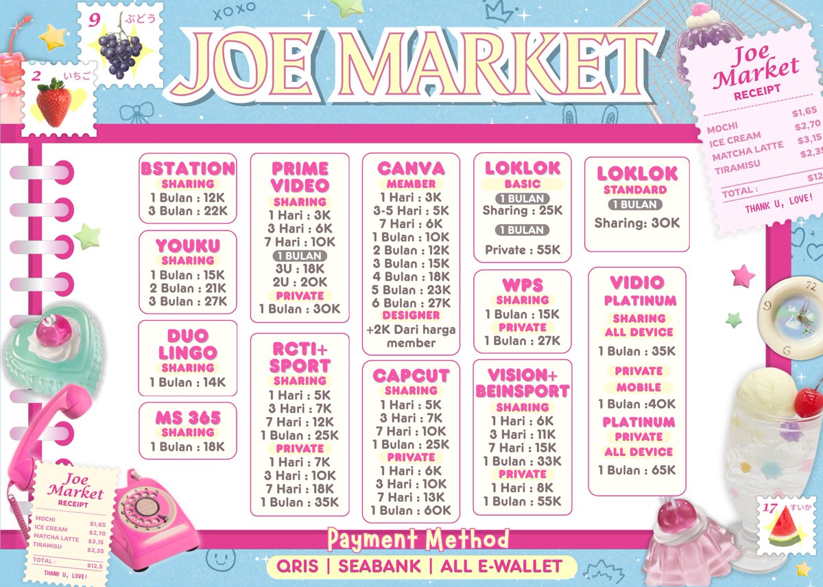 evtherealm's tweet photo. @airbluebuw 𓍯 ₊˚ hii cutie..! ⊹ 🌸🖐🏻 ⟡ kakak lagi nyari app premium yang trusted &amp; terjangkau? 👧🏻🎀  ˖ ୧ di toko joe 🍮 @bejewiled semuanya ready! 💒 ♡ boleh tanya tanya dulu, 💬 ketuk WA saja yaah~ 🧸 let me sprinkle magic for you! 👛 ⟡ ⊹ 

𓈒+ order —— https://t.co/jfUBtdFn2p https://t.co/3opti5SCUa