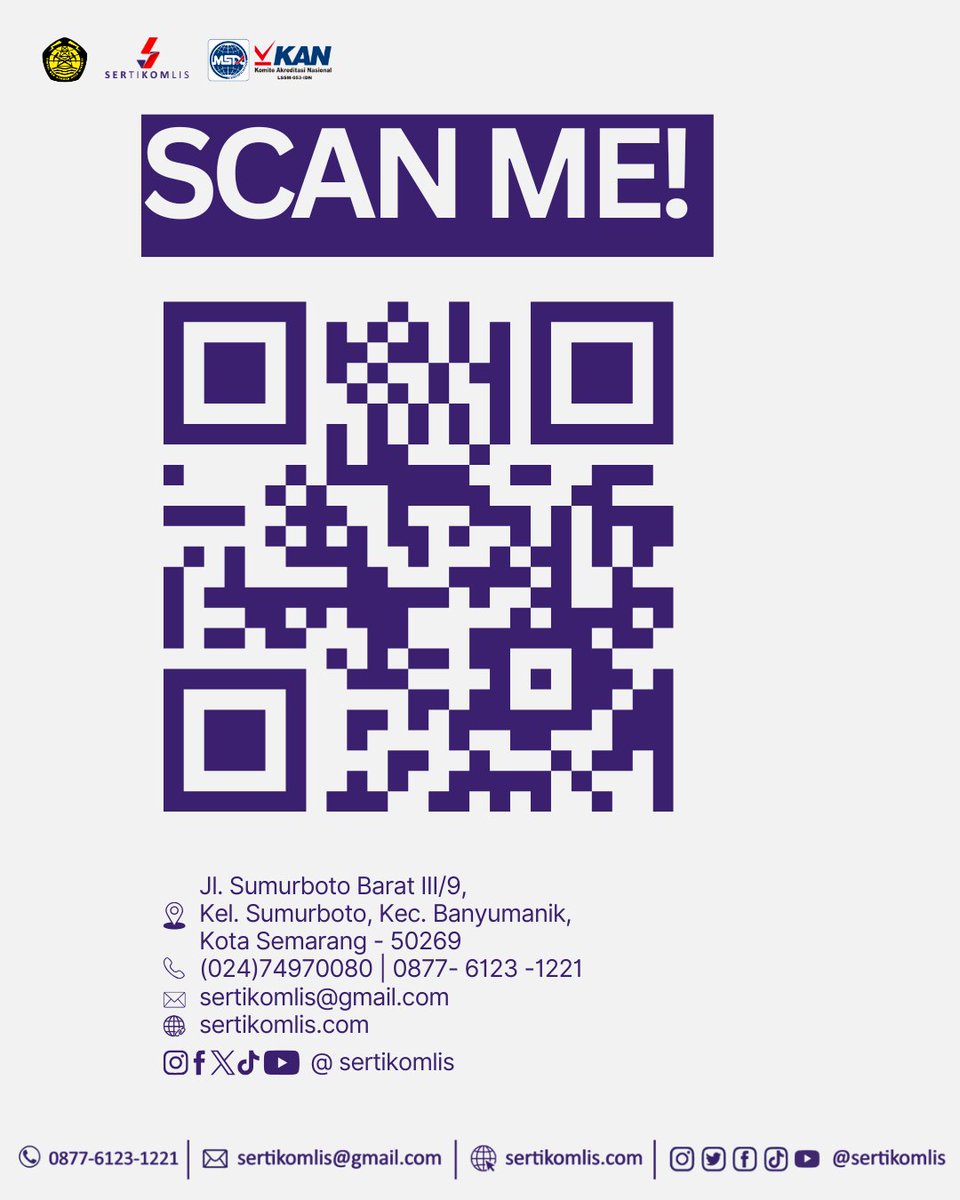 sertikomlis's tweet photo. Sertifikasi Kompetensi Tenaga Teknik secara Offline (6 peserta):

No. Uji: 874
Tanggal: 21 - 22 April 2026
Lokasi:
1. Universitas Diponegoro - Semarang
Bidang:
Pembangkitan Tenaga Listrik
Subbidang:
1. Pemeriksaan dan Pengujian
Peserta:
1. PT Sejahtera Bersama Kita
2. PT SIP Nawa Sinergi
Asesor:
1. Fransiskus Heri Ngadiyono
2. Rolan Munthe
3. Wibowo Hadi Sujono
Admin:
M. Agus Purwanto
Untuk info sertifikasi kompetensi silakan kunjungi:
https://t.co/kTiEzTefP1

#infogatrik #sertikomlis #sertikomlis_ujikom #serkom #sertifikasi #sertifikasikompetensi #lembagasertifikasi #lsk #ESDM #ujikom #ujikompetensi #ketenagalistrikan #Listrik