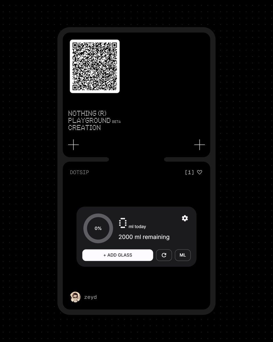 zeydraw0's tweet photo. First few essential app experiments built on Nothing Playground by me.

HEXDOT
→ Save color codes like memories

DOTKICK
→ Football simplified into dots and data

DOTSIP
→ Sip more. Think less.

Feedback appreciated. https://t.co/V3GNCqY0ba