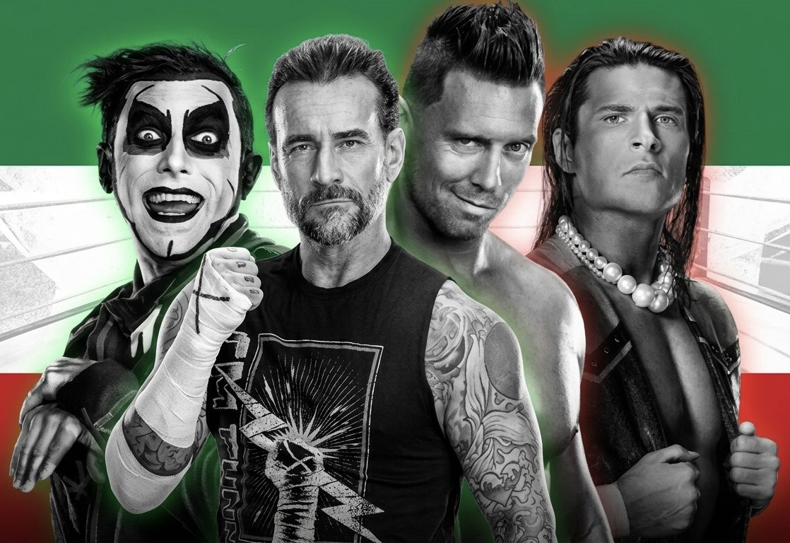 Aljuneverstops's tweet photo. @MrSantiZap Miz &amp; Morrison vs. Danhausen's rematch at Clash in Italy and his mystery partner is CM Punk. The event is too big not to include someone like CM Punk, especially since he doesn't have a storyline right now. https://t.co/Mq4mjIyAqL