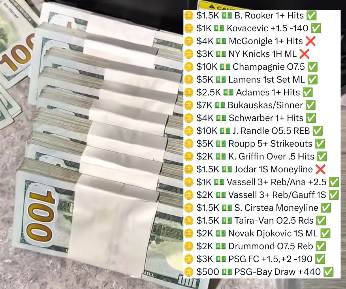 BuckarooBets's tweet photo. 🔴 $3,000 ASIAN BASEBALL POD 🔴
🪙 18-3 STREAK IN THE VIP CHAT. 🪙

⚾🫰 Five random people who retweet this post will get my VIP ticket of the night.. FREE!

✅ DM "𝐂𝐀𝐒𝐇" to join the groupchat! https://t.co/4G61mBO64y