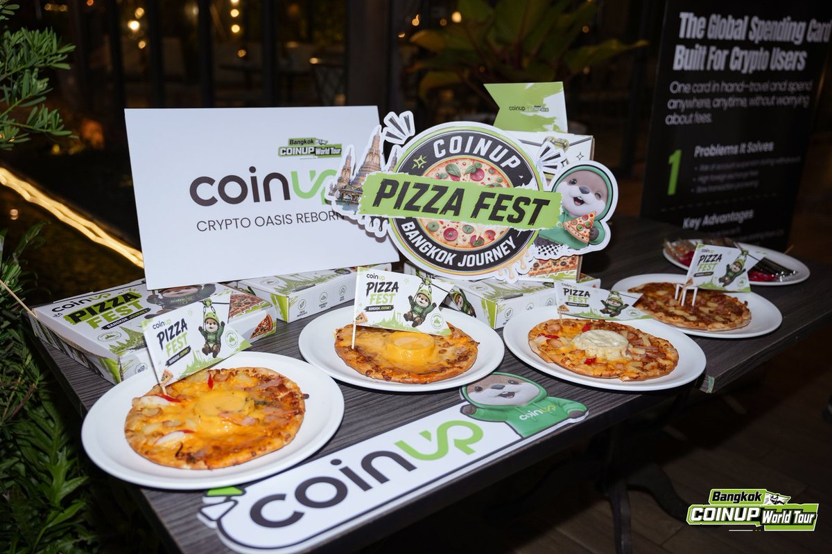 COINUPZH's tweet photo. 🍕 CoinUp 线下 Pizza Fest 开吃！

🔥 这一次，我们把 Pizza Day 的快乐带到线下现场

😆 一起实现披萨自由，一同快乐翻倍 

🍽️从定制披萨盒到香喷喷的披萨

💚 每一个细节都藏着 CoinUp 的精致惊喜 

🤝 谢谢每一位来到现场的伙伴

🧀 和我们一起过了一个有料、有笑、有披萨的 Pizza Fest！

#CoinUp #PizzaDay #BTC