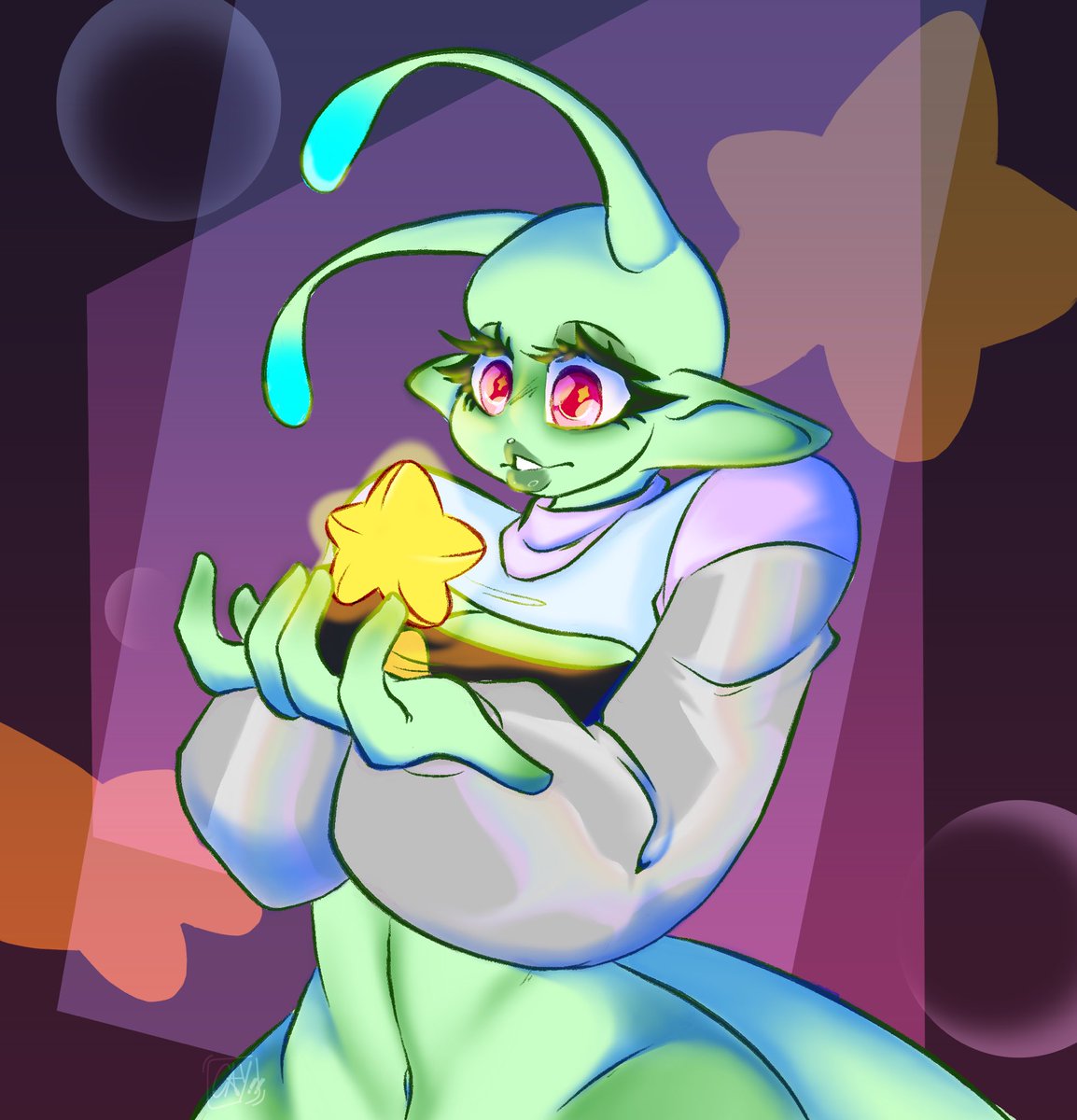 Creatures84's tweet photo. Getting out of art block via drawing my girl Star ⭐️ 
#digitaldrawing #digitalarwork https://t.co/vyXXzqz1Qk