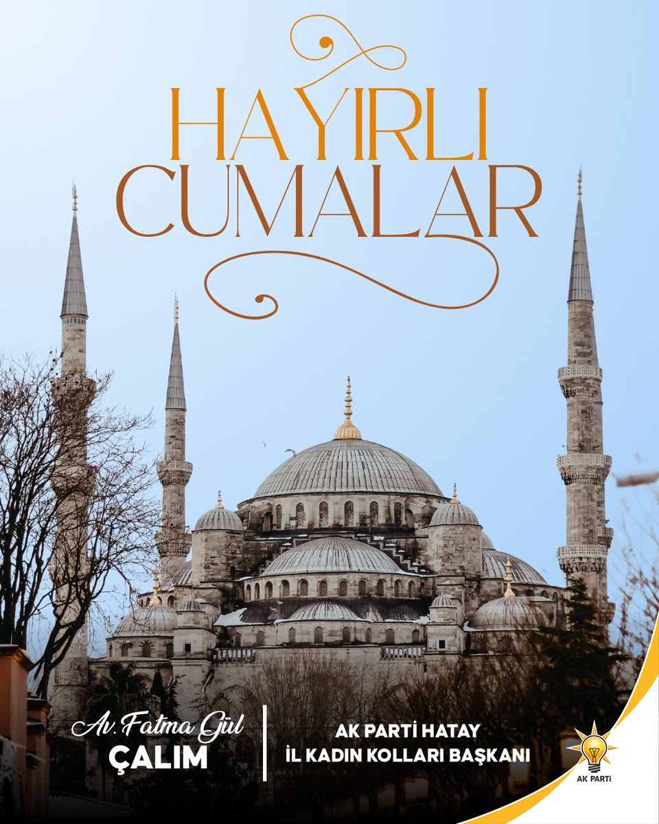 akkadin_hatay's tweet photo. Rahmetin, bereketin ve huzurun gönüllerimizi sardığı bu mübarek günde; dualarımızın kabul olmasını, birlik ve beraberliğimizin daim olmasını temenni ediyoruz.

#HayırlıCumalar 

Av. Fatma Gül ÇALIM
AK Parti Hatay
İl Kadın Kolları Başkanı https://t.co/Y7faNzunC7