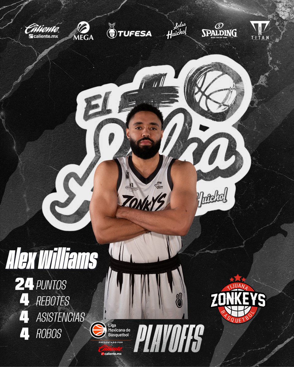 cibacopamx's tweet photo. ¡Tremenda jornada! 🔥
Después de hacer 6 triples, Alex Williams es el jugador #MasSalsa presentado por @Salsa_Huichol 🏀
#Playoffs2026 https://t.co/CHbNxSPQ1m