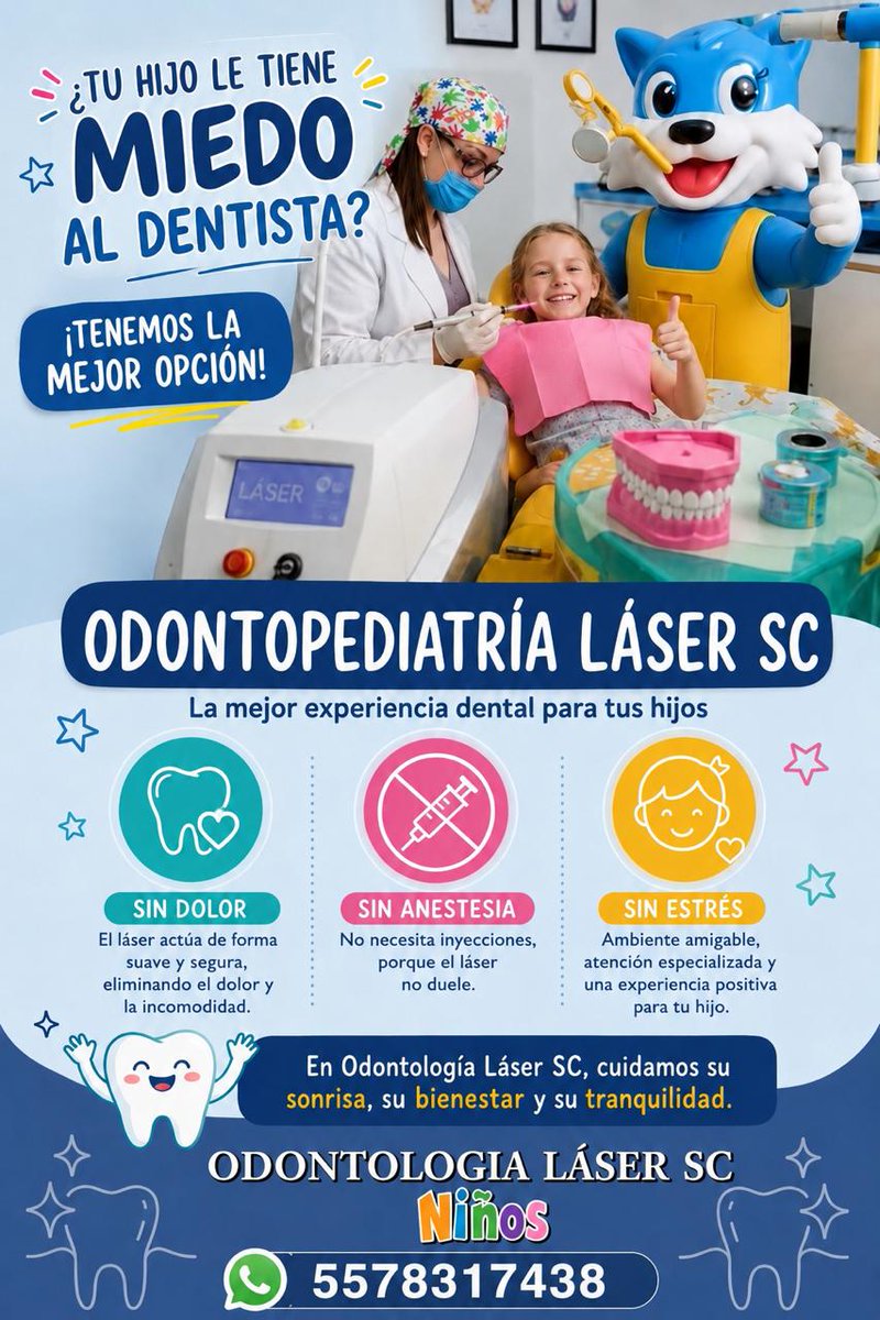 LaserdentalSC's tweet photo. #odontopediatria #láser #CDMX https://t.co/gGuz2EmF38