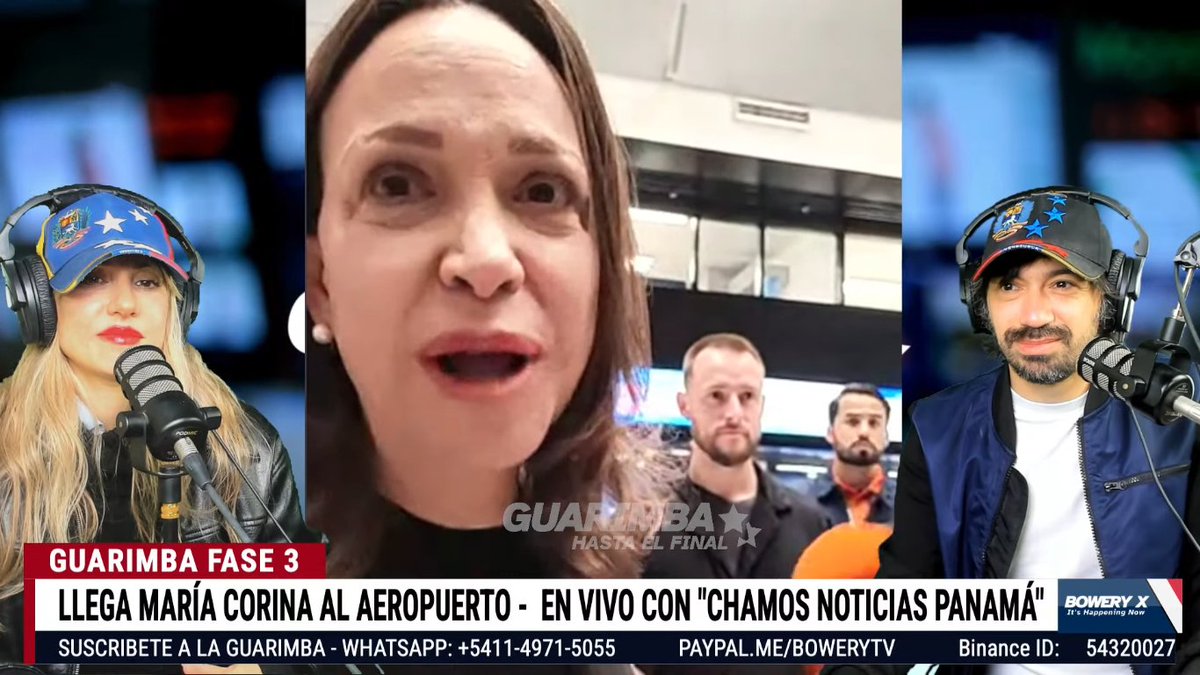 RGDVZLA's tweet photo. EN EXCLUSIVA LLEGADA DE NUESTRA LIDER @MariaCorinaYA A PANAMA EN DIRECTO DESDE @hacemosguarimba CON @ChacoCma @GastonLevar https://t.co/zMV20P2YeB