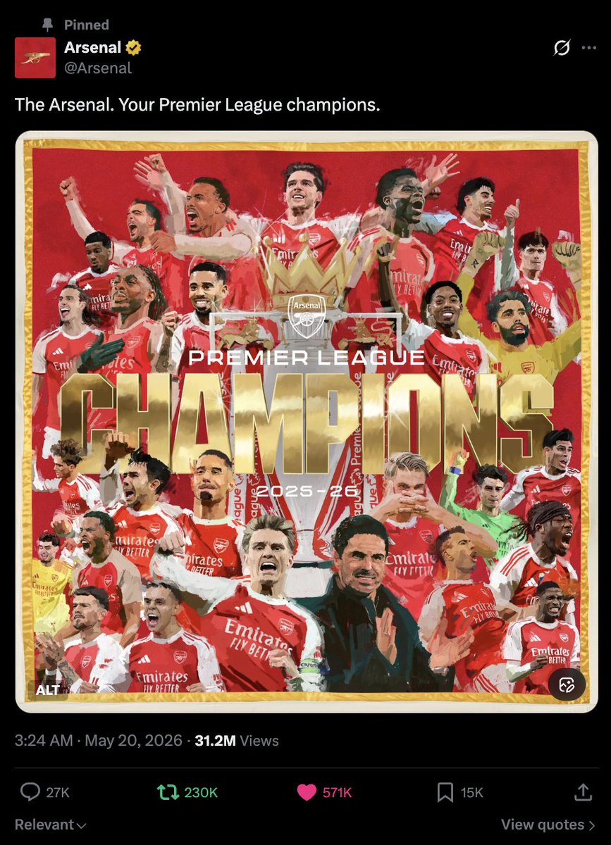 Berita Arsenal 🇮🇩 - 2025/26 EPL CHAMPIONS tweet media