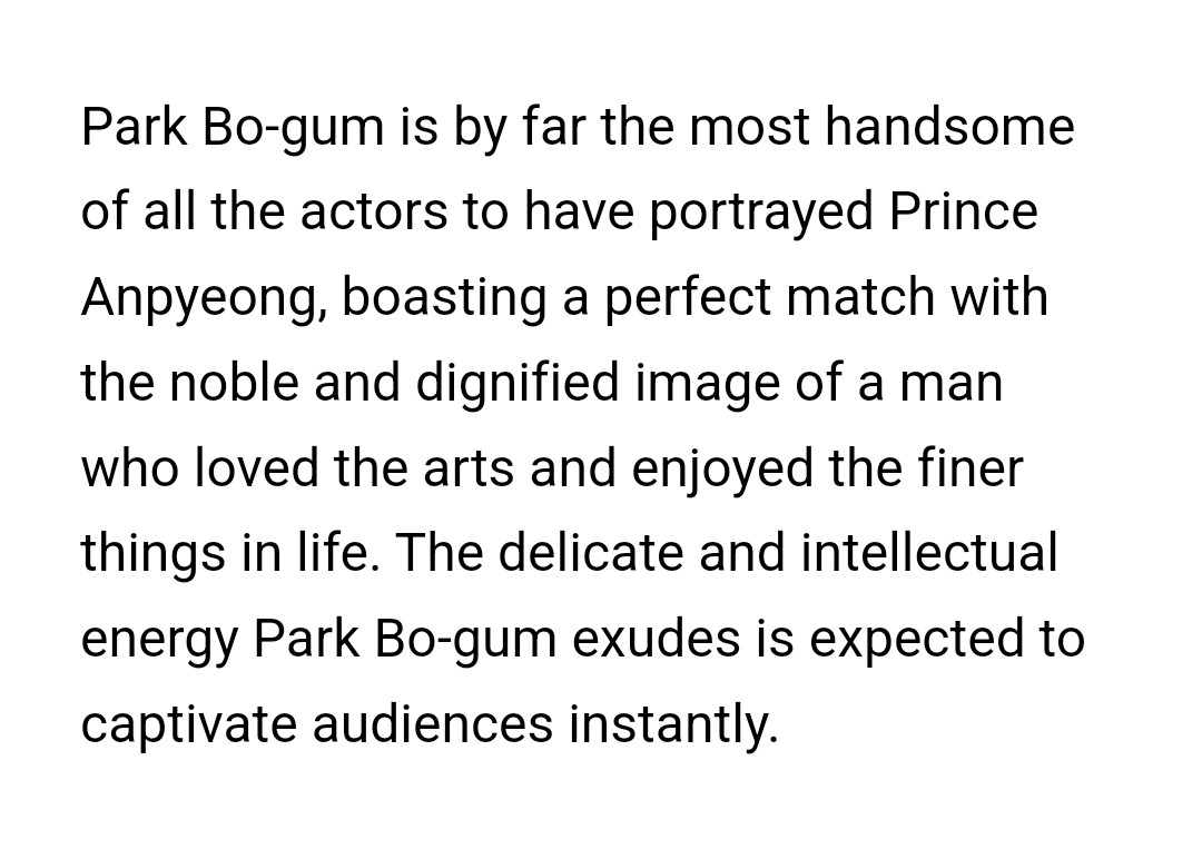 sword061693's tweet photo. Park Bo-gum’s casting as Prince Anpyeong is both groundbreaking and inevitable.

Through actor #ParkBoGum, it promises to bring to life the most beautiful and multi-dimensional portrayal of Prince Anpyeong in media history.

https://t.co/LPkpLJN0ZN https://t.co/FFbufa3eRk