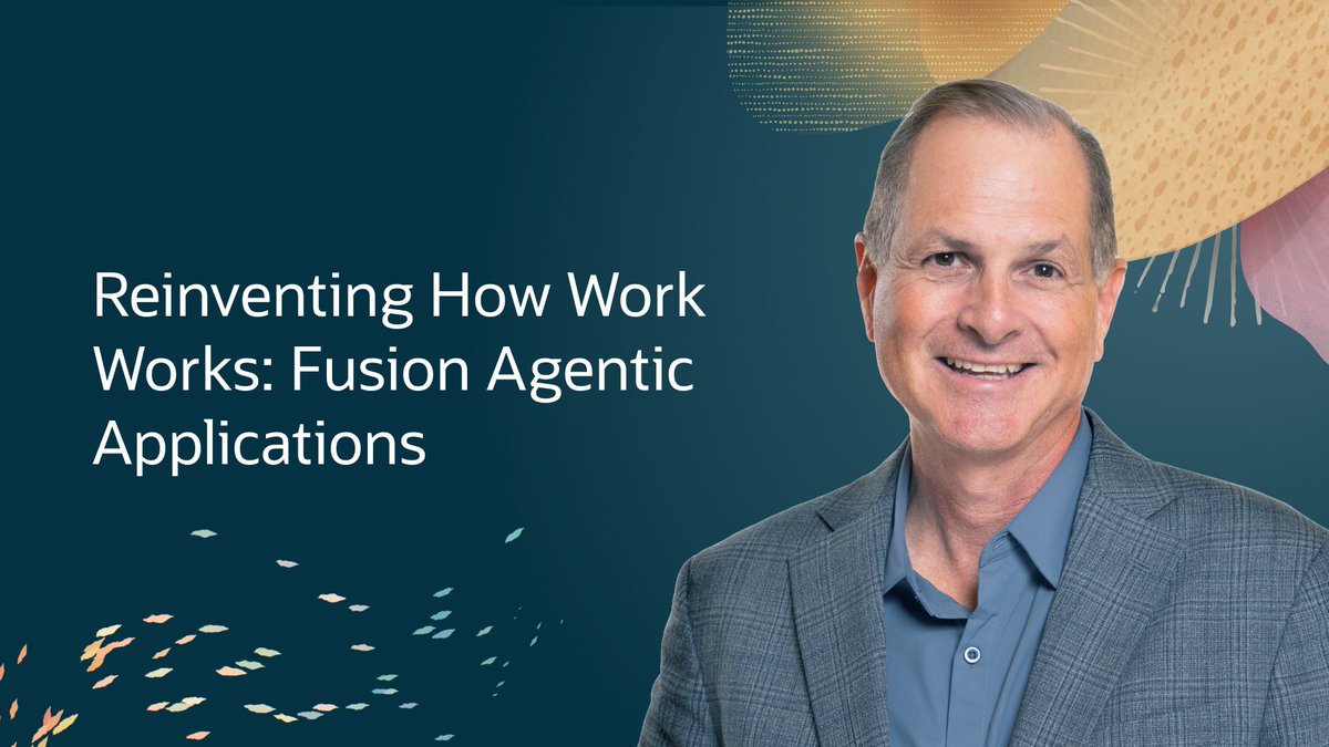 Kalaitweets's tweet photo. Hear from Chris Leone to learn how Oracle's new Fusion Agentic Applications can help your business unlock time, capacity, and outcomes that were previously out of reach: https://t.co/kLRnf9nxqv https://t.co/AV4c0d8jwD