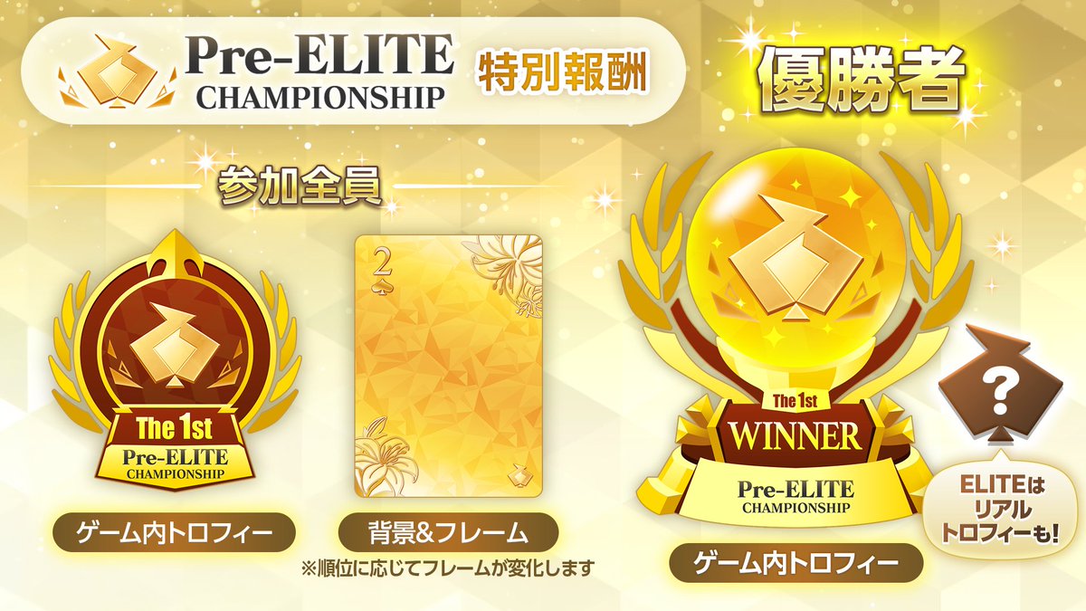 ランクゲーム500位以内に入賞すると参加できる大型大会『Pre-ELITE 