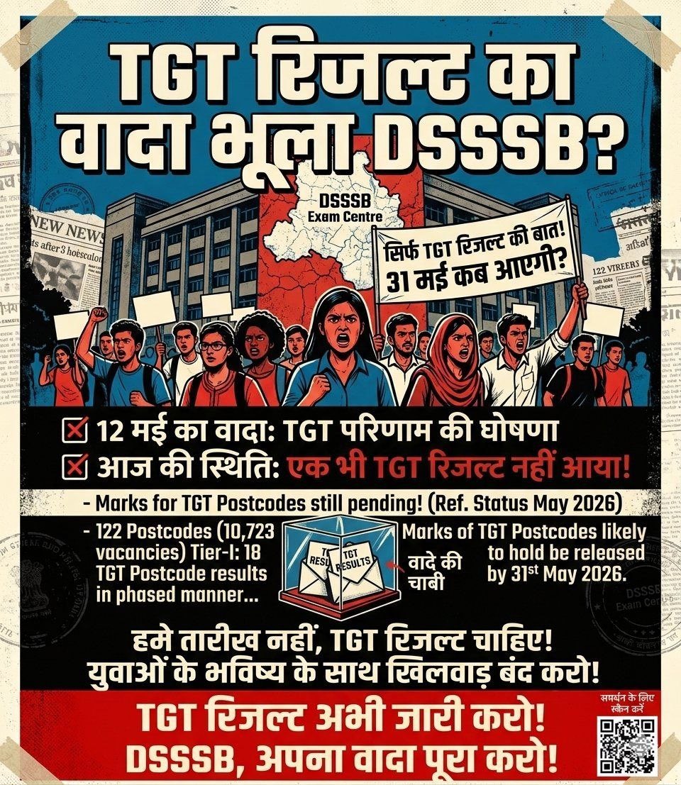 vjmalik__'s tweet photo. @LtGovDelhi @dtu_delhi Release Tgt Results #Releasetgtresults 
#DSSSB
@dsssbofficial 
@gupta_rekha 
@LtGovDelhi 
@SandhuTaranjitS 
@Dir_Education 
@ravish_journo 
@CMODelhi https://t.co/c82z5PHlyh