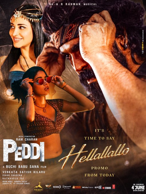 TeaserNow123's tweet photo. #Hellallallo Promo drops today at 12:06 PM!

Get ready to witness the vibrant celebration and electrifying energy of #PEDDI 💥 https://t.co/5hNAO9iLEu