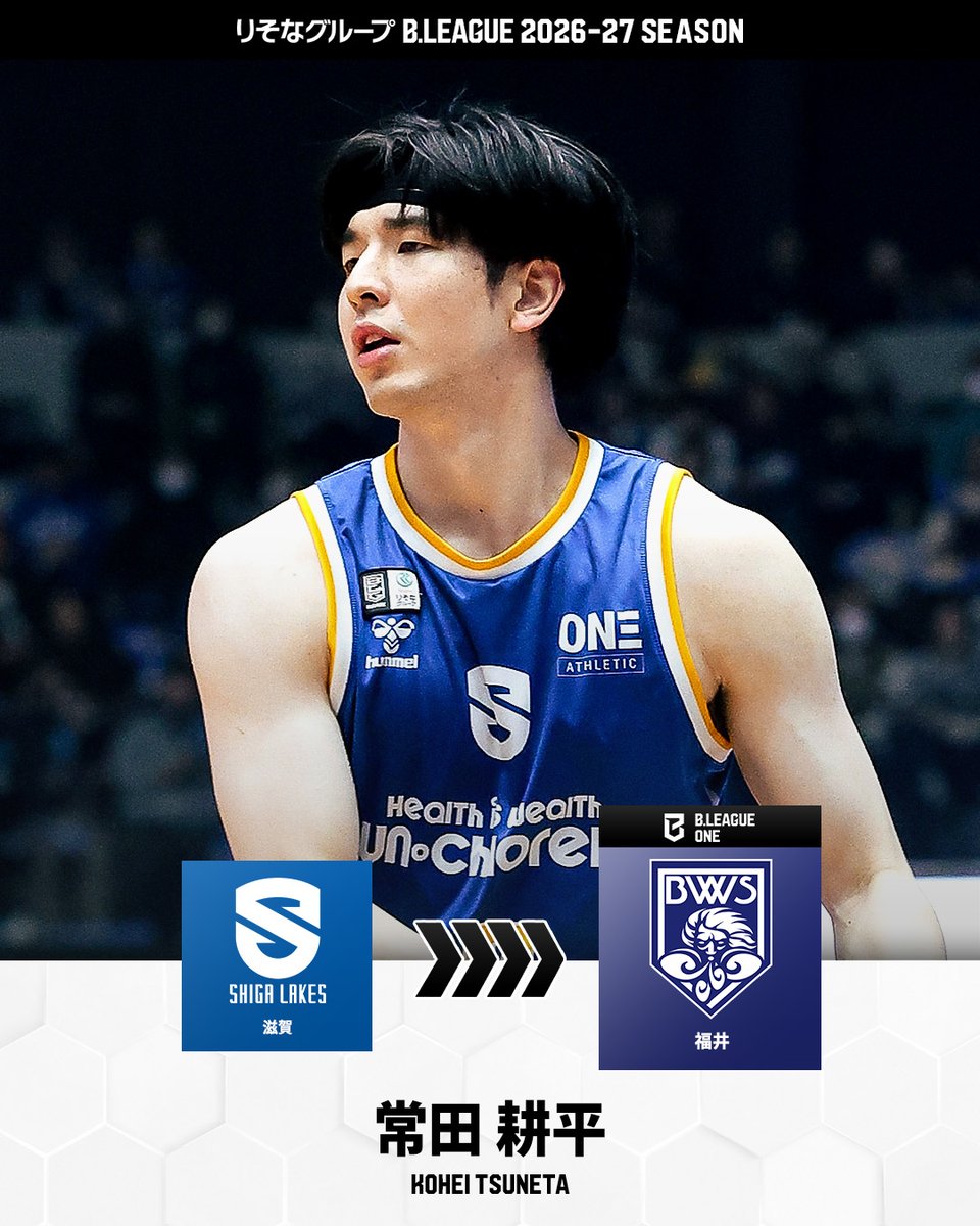 🔁移籍情報🔁 滋賀レイクス 常田 耕平 @no6kohei 👇 福井ブロー