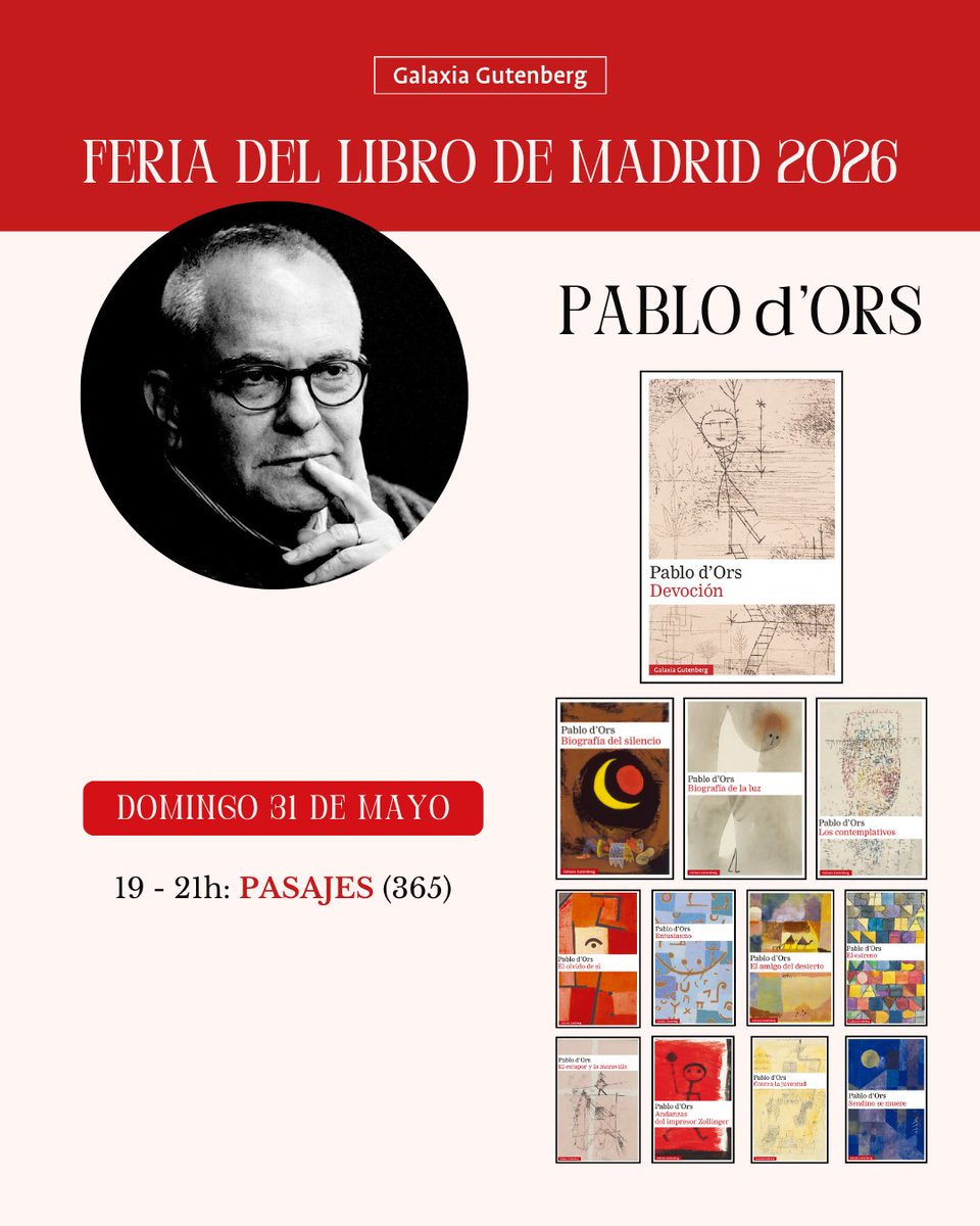 pablo_dors's tweet photo. Queridos lectores, un año más estaré en la @FLMadrid firmando mi obra. En la caseta de @PasajesLibreria. Allí nos vemos. https://t.co/01EZUQEzzy