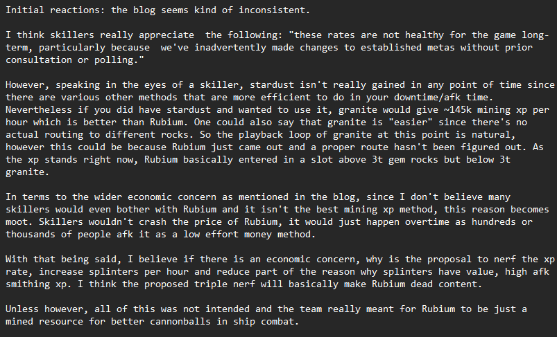 TheOnlyPyro's tweet photo. @JagexLight Sorry for the long write up but here's word vomit on my thoughts. Thank you for being open to feedback! Sorry I can't offer a solution, really just sharing initial reaction https://t.co/2tFhE5ILYq