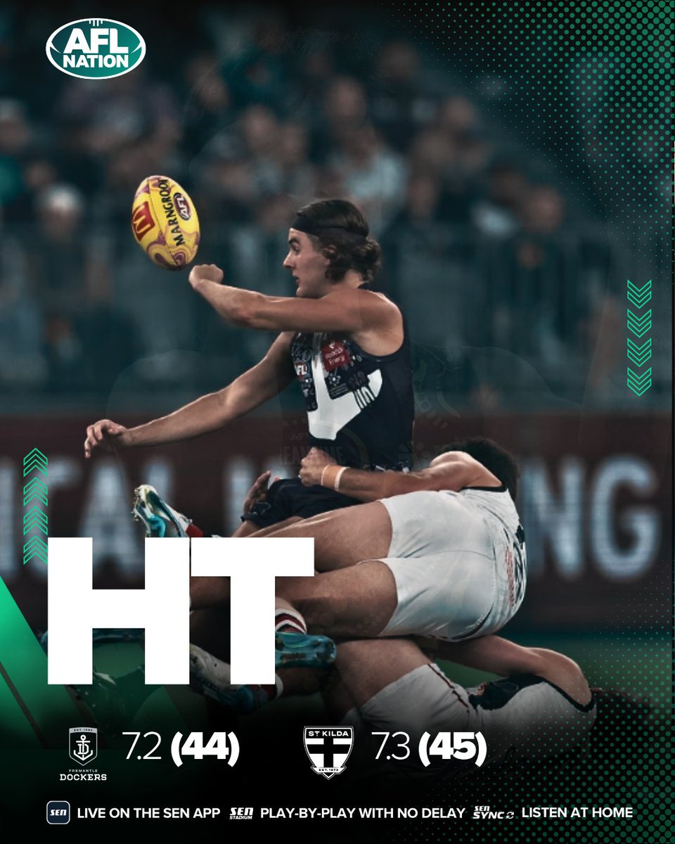 DockersNation's tweet photo. The arm wrestle continues!

Euro-Yroke take the slimmest of margins into the long break, leading Walyalup by 1 point.

#AFLFreoSaints #KalyakoorlWalyalup https://t.co/FQ7TbQ2pO2