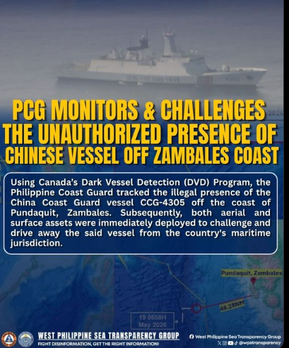 Migrel4's tweet photo. Philippines will not allow China's illegal presence within its EEZ. 

We are bold enough to counter China ! 

These Chinese intimidation won't stop us from protecting our waters. @stevush5 @leisbeth_recto @MalayaIrredenta https://t.co/BEf9jDGckp